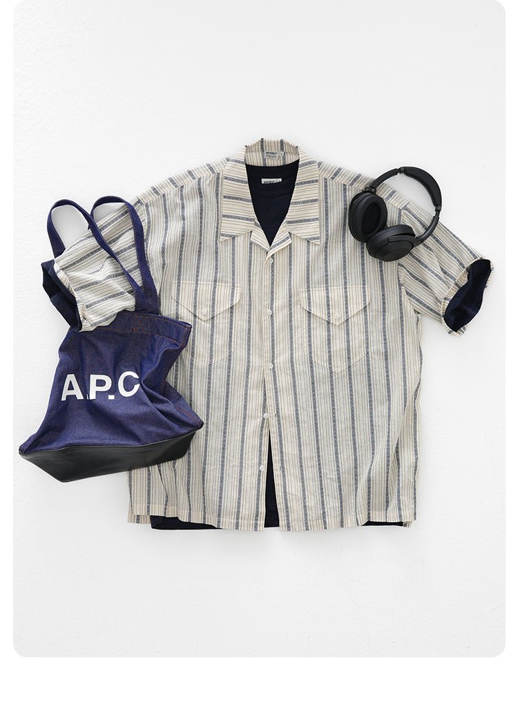 retro striped cuban shirt N3867 - NNine