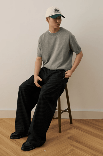 レトロストライプパンツ 混紡素材 / Retro Striped Pants N5480