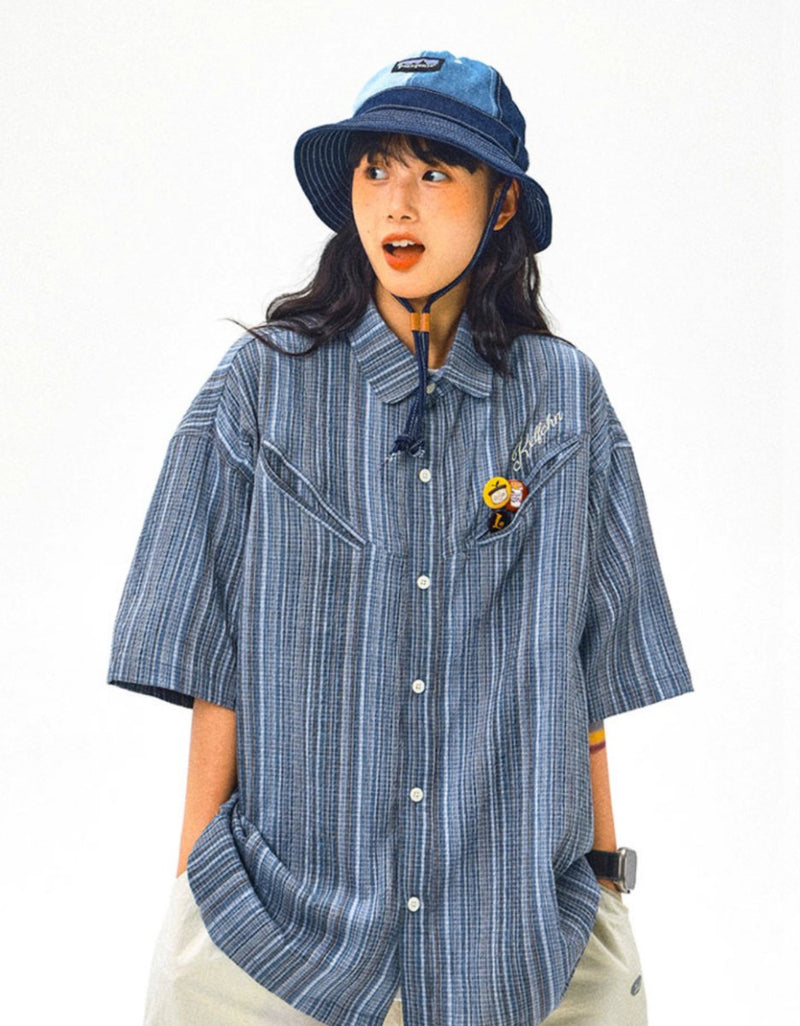 retro striped shirt / クラシックストライプシャツ N4057 - NNine