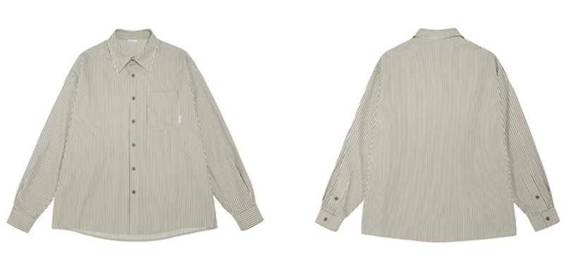 retro striped shirt /ストライプレギュラーカラーシャツ N4218 - NNine