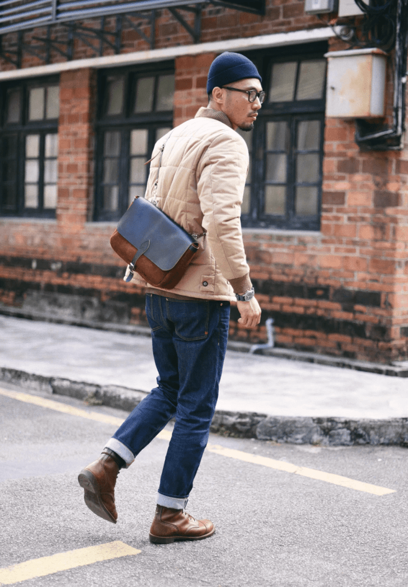 Retro Vintage Cowhide Suede Messenger Bag N5264 - ファッション通販 NNine(ナイン)