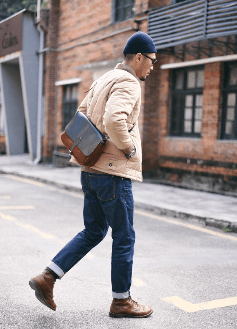 Retro Vintage Cowhide Suede Messenger Bag N5264 - ファッション通販 NNine(ナイン)