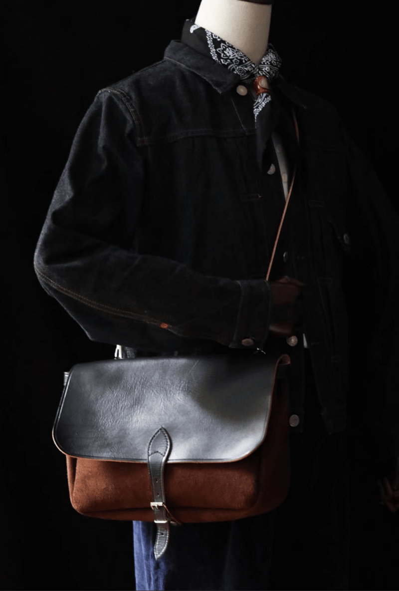 Retro Vintage Cowhide Suede Messenger Bag N5264 - ファッション通販 NNine(ナイン)