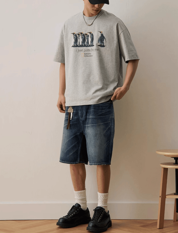 レトロウォッシュハーフデニムパンツ / Retro Wash Half Denim N5496 - ファッション通販NNine（ナイン）