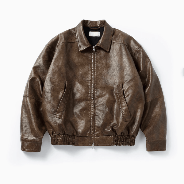 【汚れなし】RETRO SYNTHETIC LEATHER JACKET retro wash leather jacket N4554