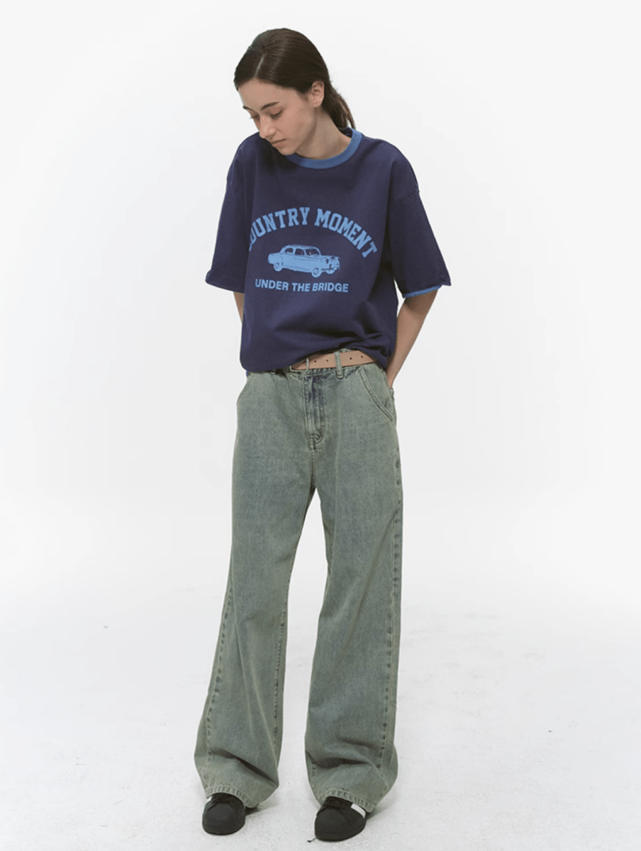 レトロウォッシュワイドジーンズ / Retro Wash Wide Jeans N5534 - ファッション通販NNine（ナイン）