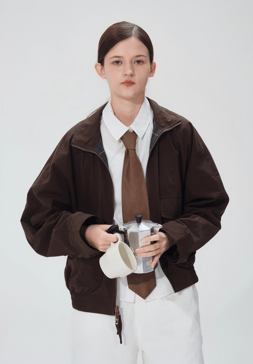 Reversible check zip blouson N5190 - ファッション通販 NNine(ナイン)