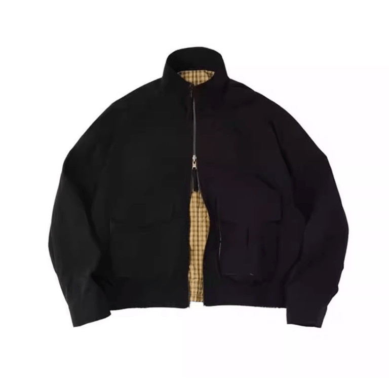 リバーシブルチェック柄ジャケット ブルゾン アウター 2wayリバーシブルチェックジャケット メンズ