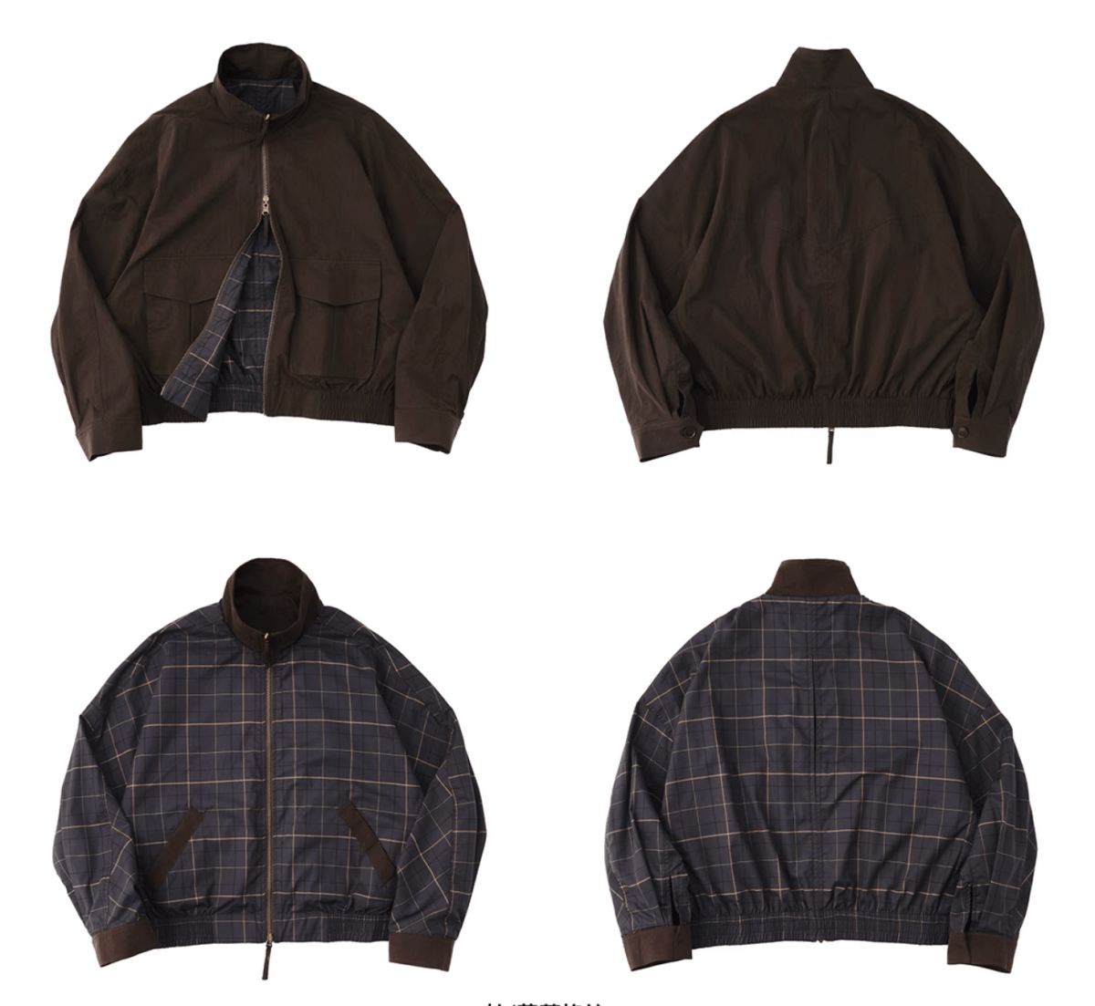Reversible check zip blouson N5190 - ファッション通販 NNine(ナイン)
