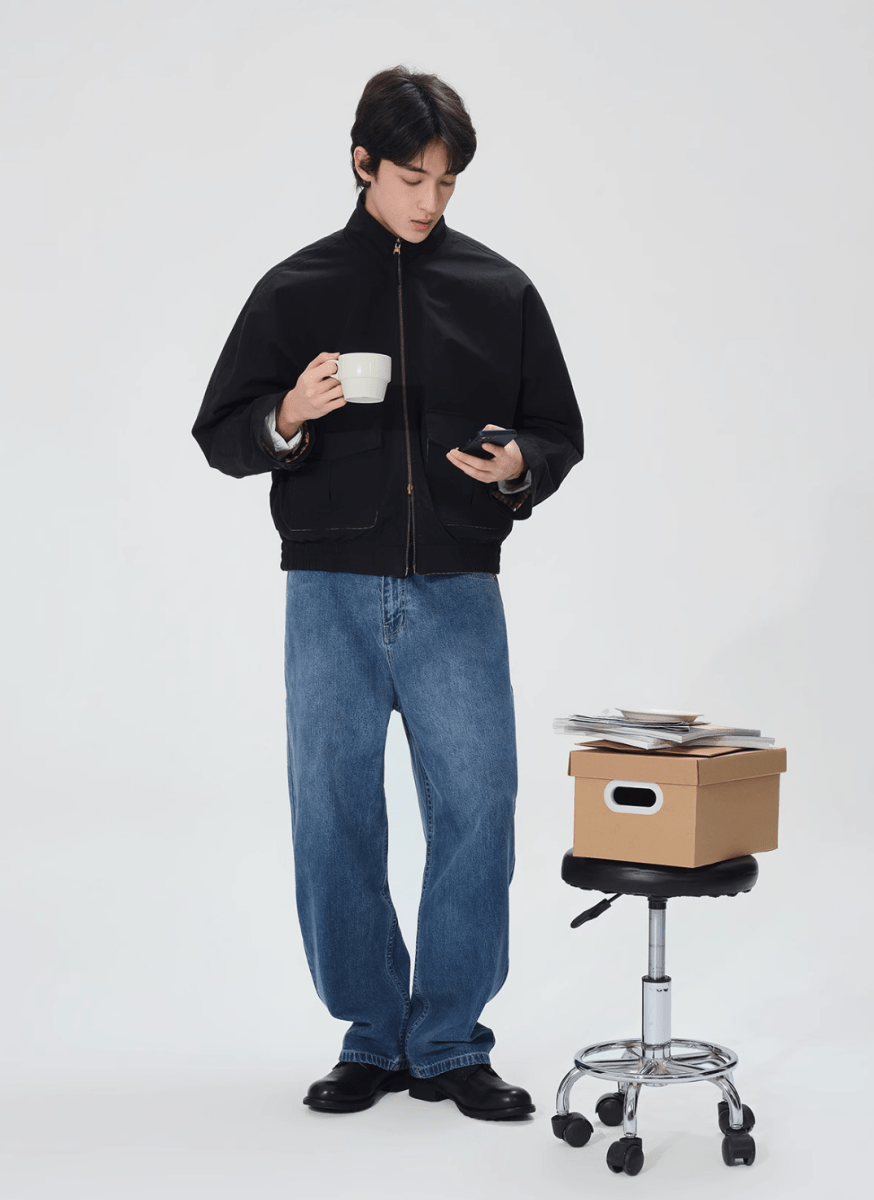 Reversible check zip blouson N5190 - ファッション通販 NNine(ナイン)