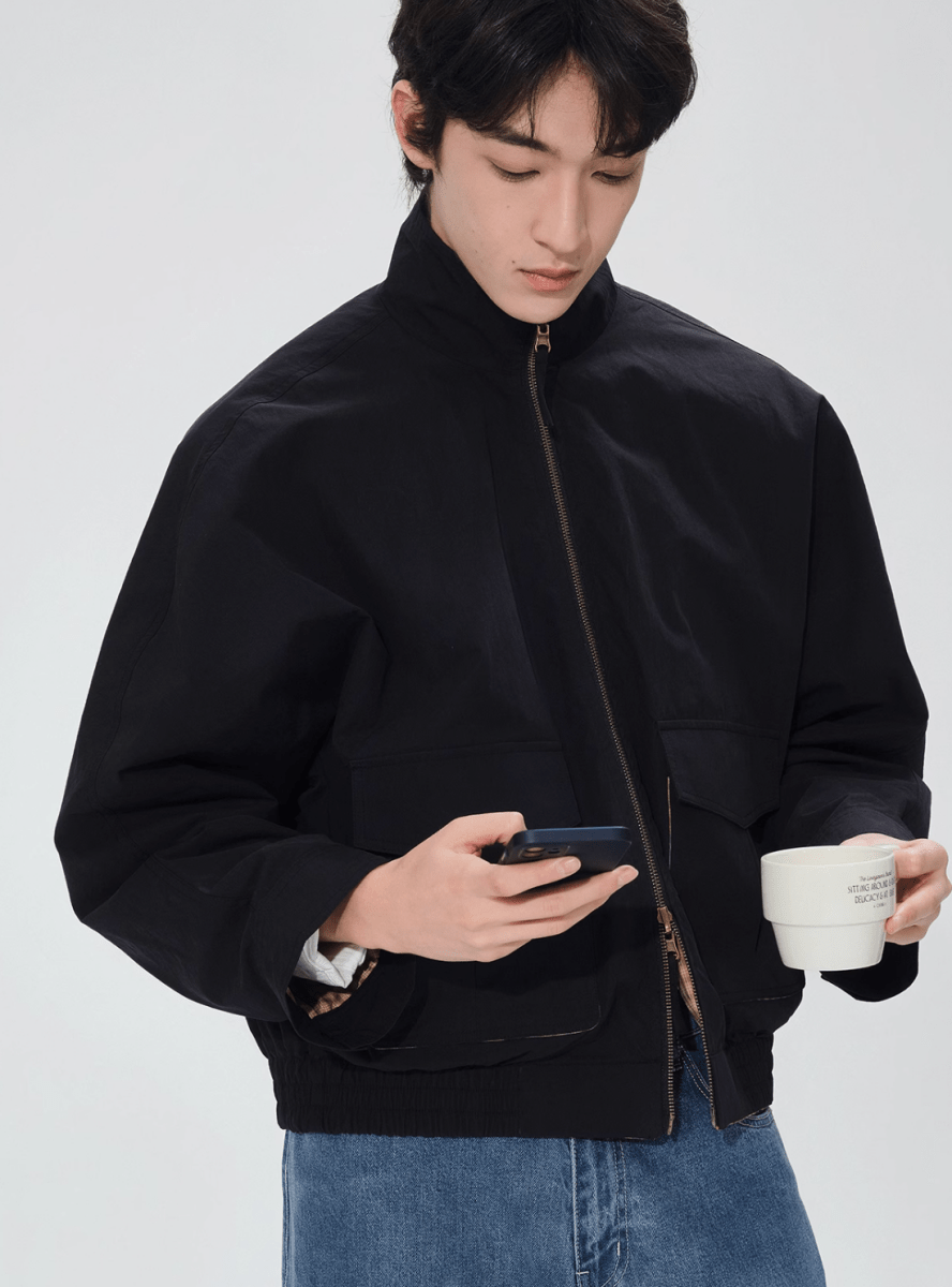 Reversible check zip blouson N5190 - ファッション通販 NNine(ナイン)