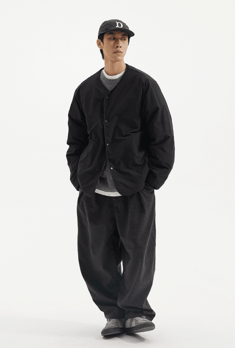 Reversible collarless quilted down jacket N4800 - ファッション通販NNine（ナイン）
