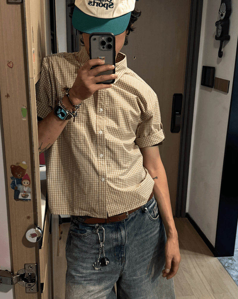 ロールアップチェックシャツ / Roll - up Check Shirt N5529 - ファッション通販NNine（ナイン）