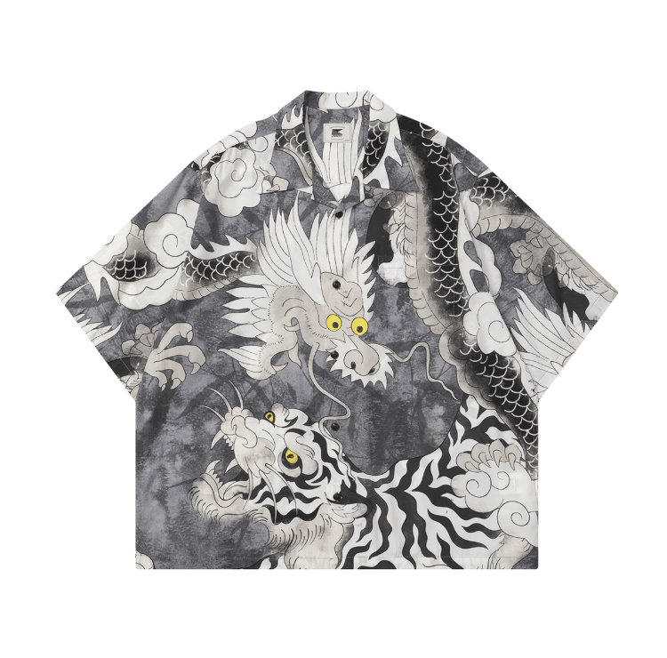 Ryutora Aloha Shirt Modal Blend / 龍虎 アロハシャツ 半袖 モーダル混 和柄 N5380 - ファッション通販 NNine(ナイン)