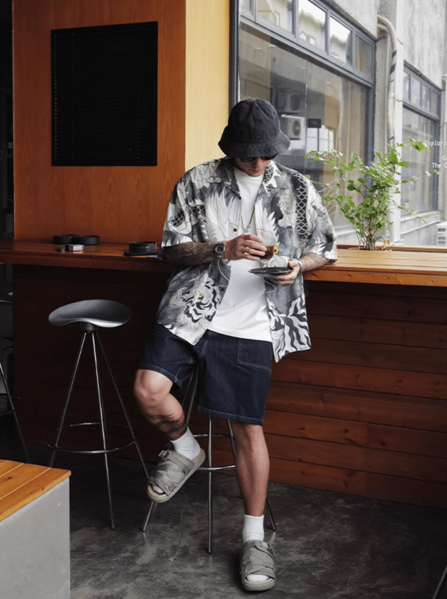 Ryutora Aloha Shirt Modal Blend / 龍虎 アロハシャツ 半袖 モーダル混 和柄 N5380 - ファッション通販 NNine(ナイン)