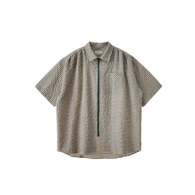 Seersucker houndstooth shirt / 通気性◎シアーサッカーシャツ N3893 - NNine