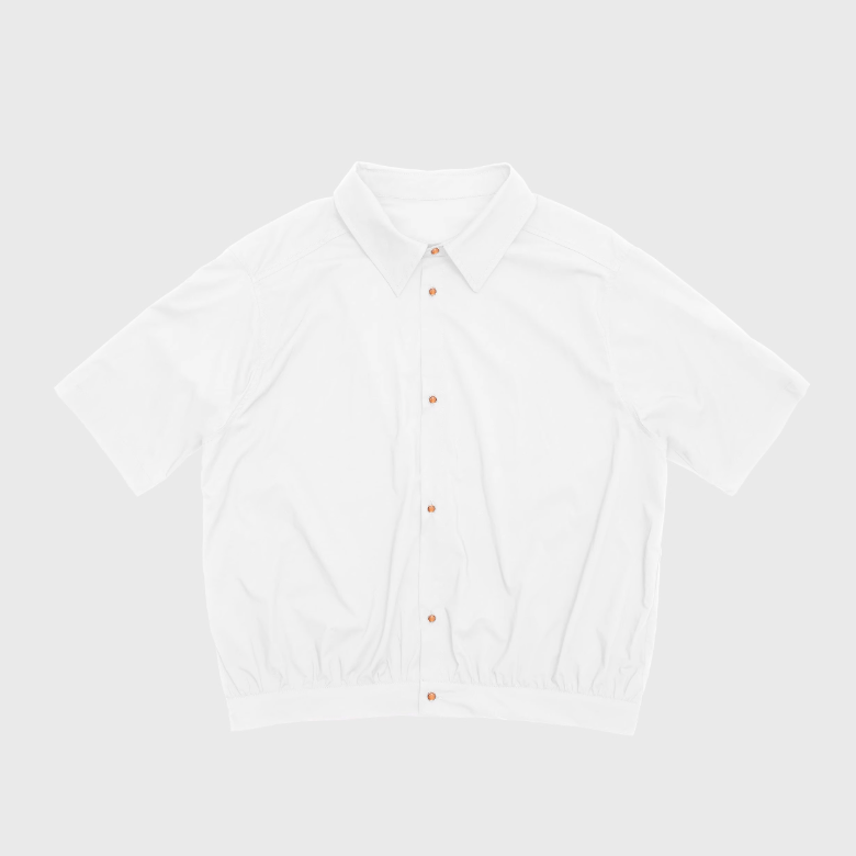 クロップド丈 裾シャーリング 半袖シャツ / Shirred Shirt N5563 - ファッション通販NNine（ナイン）