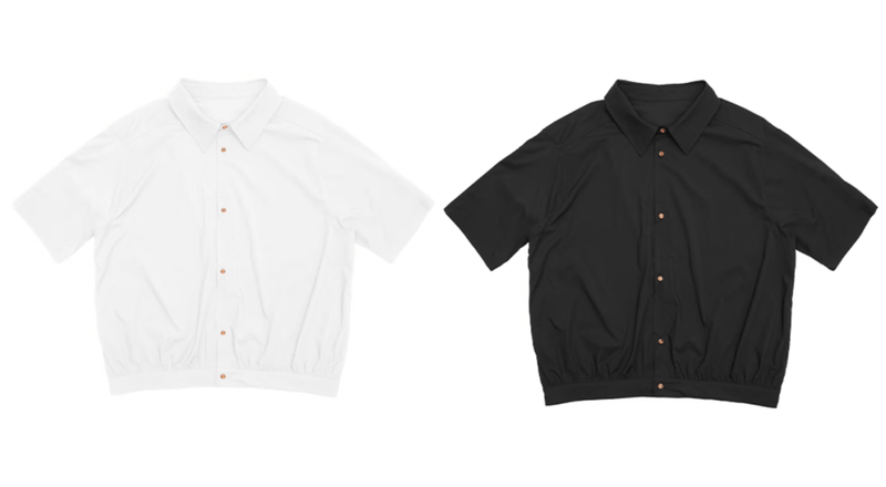 クロップド丈 裾シャーリング 半袖シャツ / Shirred Shirt N5563 - ファッション通販NNine（ナイン）
