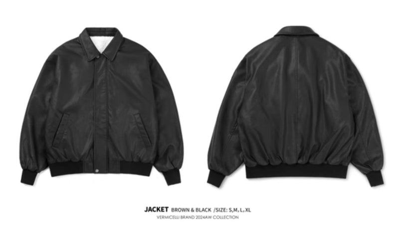 【裏地ボア】short pu leather jacket N4672 - NNine