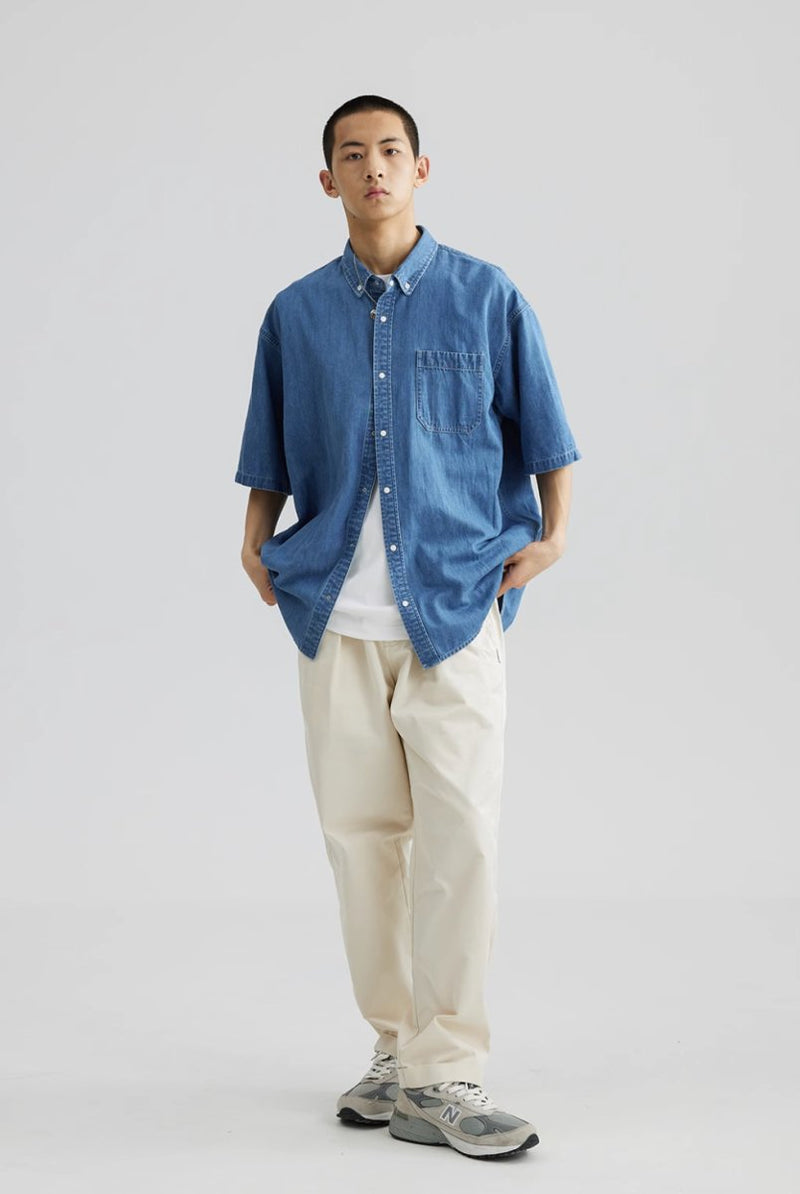 【機能性素材】short sleeve denim shirt N3656 - NNine