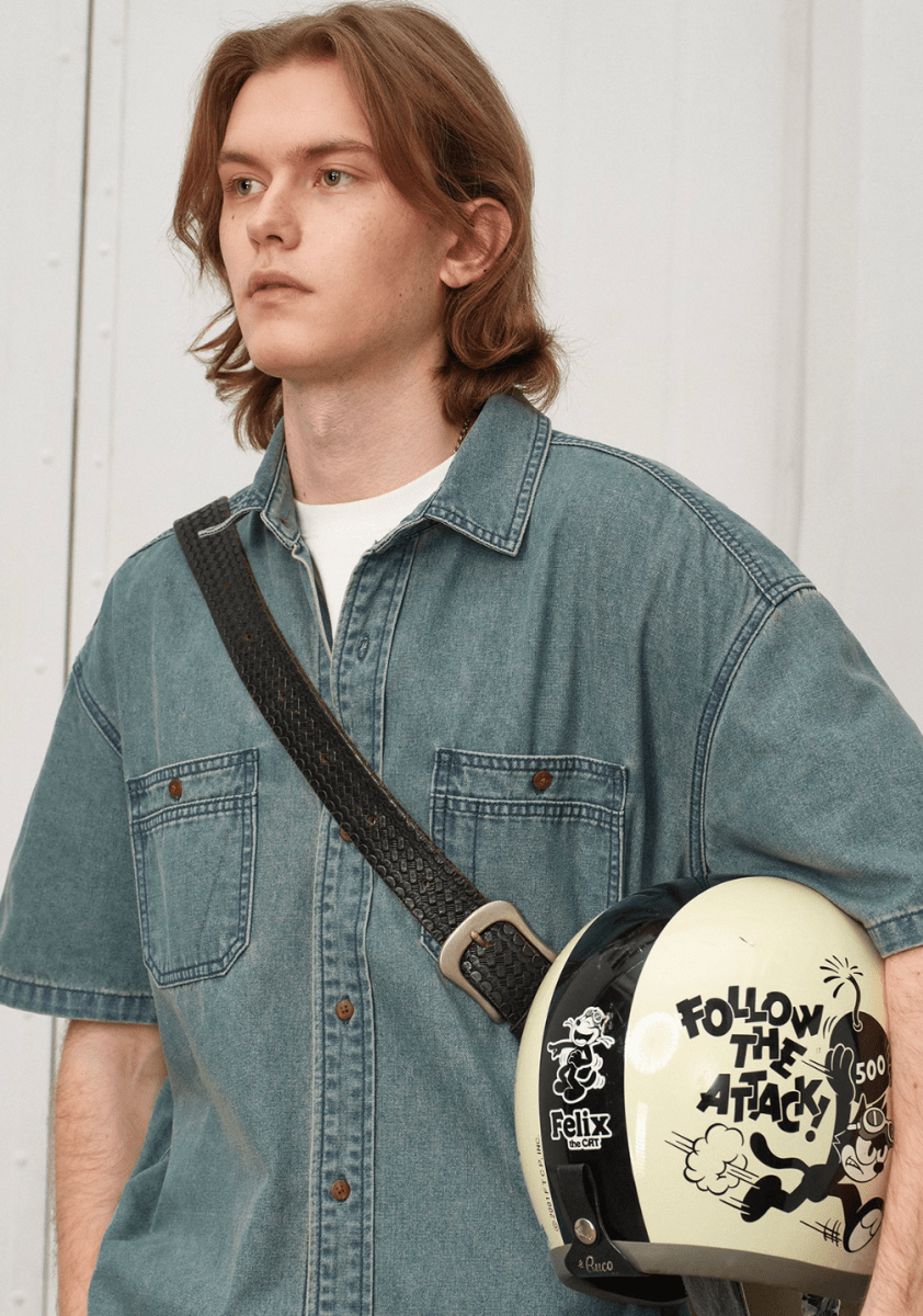 short sleeve denim shirt N5179 - ファッション通販 NNine(ナイン)