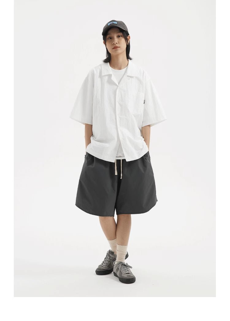 【撥水機能】short sleeve open collar shirt / ナイロンシャツ N3786 - NNine
