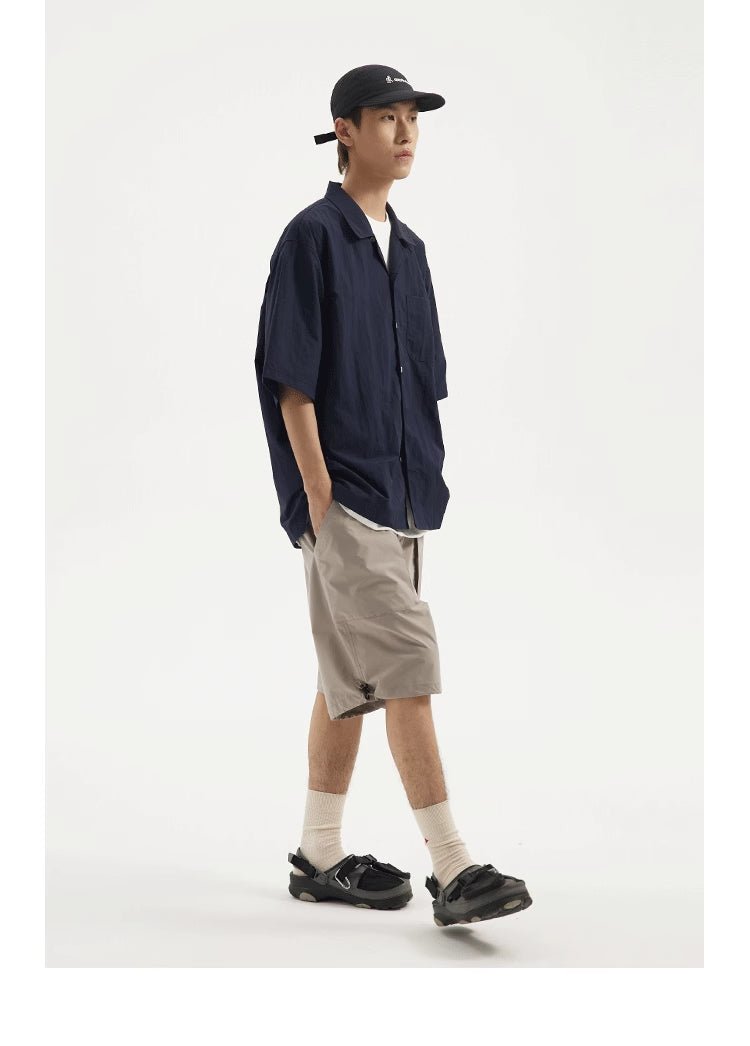 【撥水機能】short sleeve open collar shirt / ナイロンシャツ N3786 - NNine