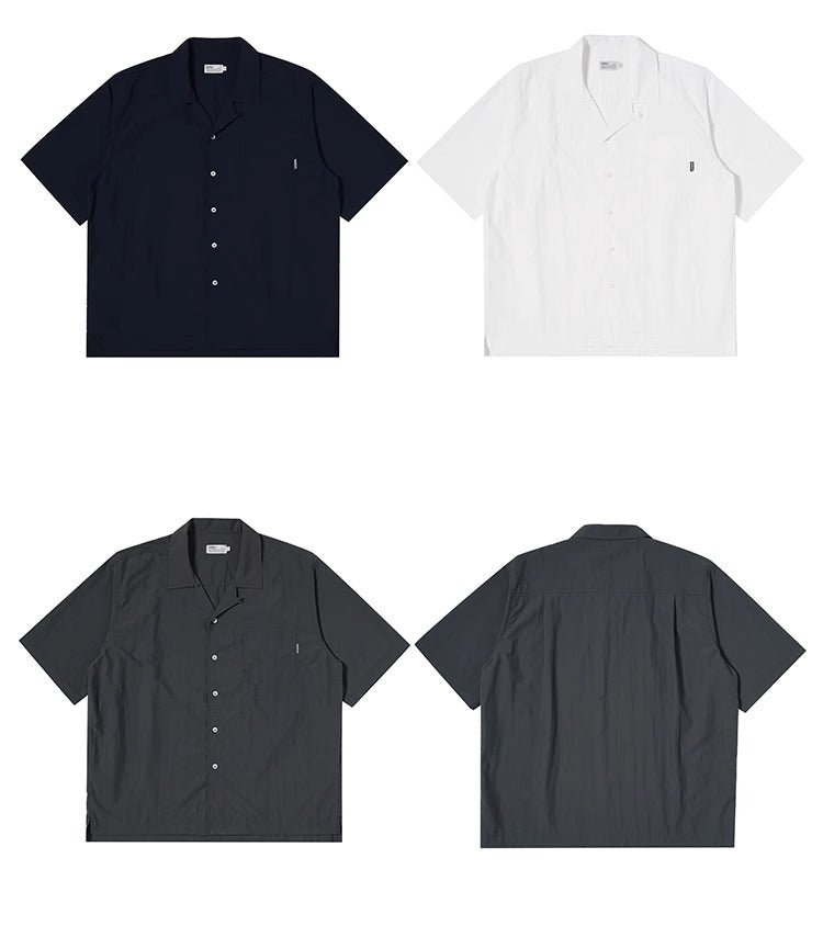 【撥水機能】short sleeve open collar shirt / ナイロンシャツ N3786 - NNine