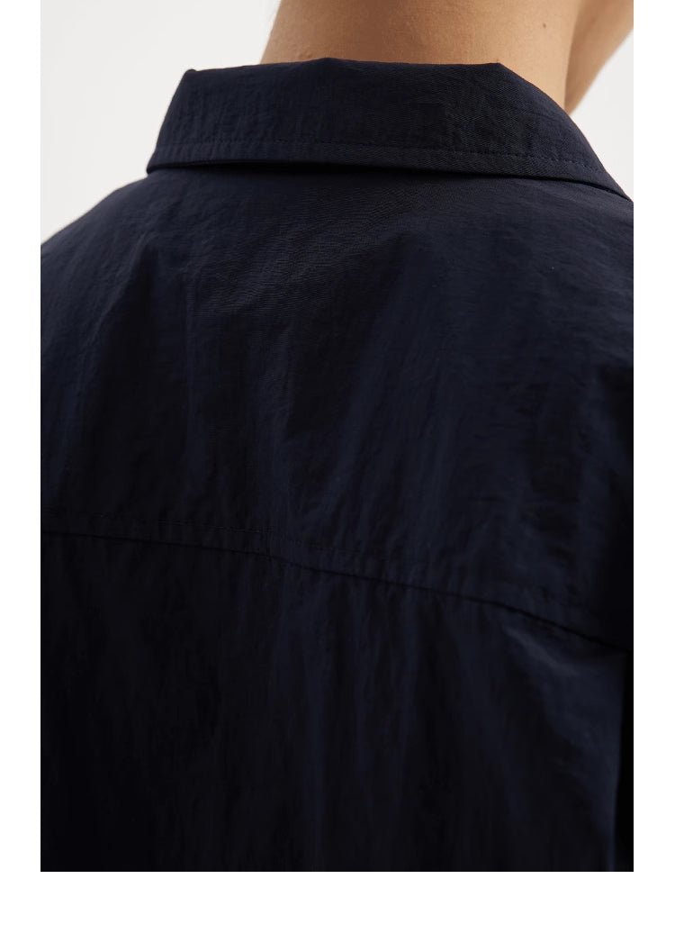 【撥水機能】short sleeve open collar shirt / ナイロンシャツ N3786 - NNine