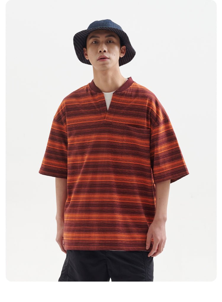 skipper striped t - shirt / スキッパボーダーT N3804 - NNine