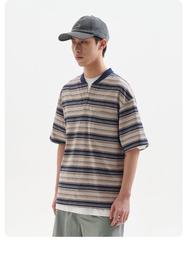 skipper striped t - shirt / スキッパボーダーT N3804 - NNine