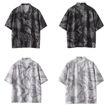 Snake Print Open Collar Shirt / スネーク柄 開襟シャツ 半袖