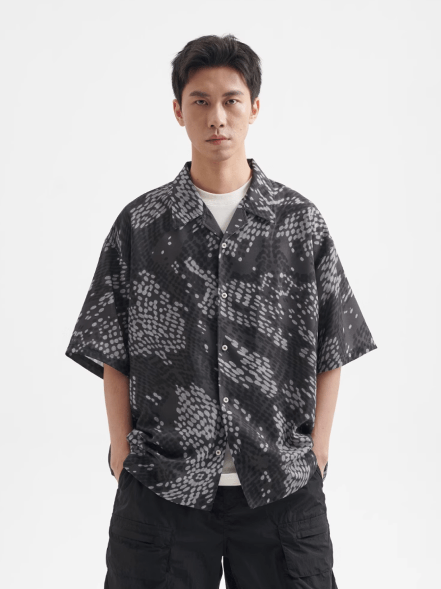 Snake Print Open Collar Shirt / スネーク柄 開襟シャツ 半袖 アニマル N5358 - ファッション通販 NNine(ナイン)