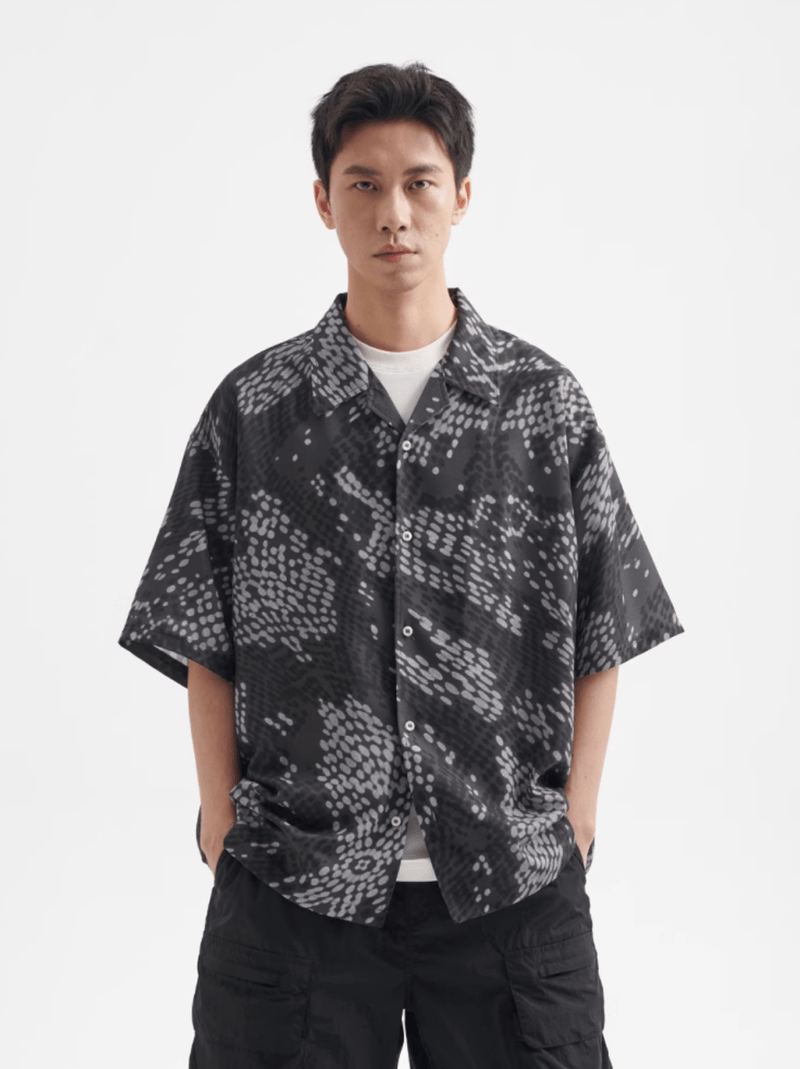 Snake Print Open Collar Shirt / スネーク柄 開襟シャツ 半袖 アニマル N5358 - ファッション通販 NNine(ナイン)
