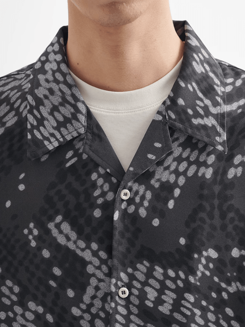 Snake Print Open Collar Shirt / スネーク柄 開襟シャツ 半袖 アニマル N5358 - ファッション通販 NNine(ナイン)