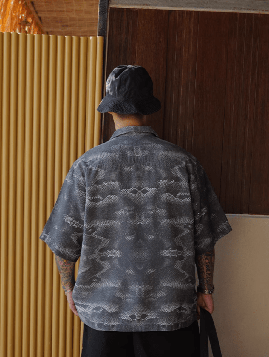 オープンカラー 蛇柄シャツ モダール混紡素材 / Snake Print Shirt N5423 - メンズファッション通販 NNine(ナイン)