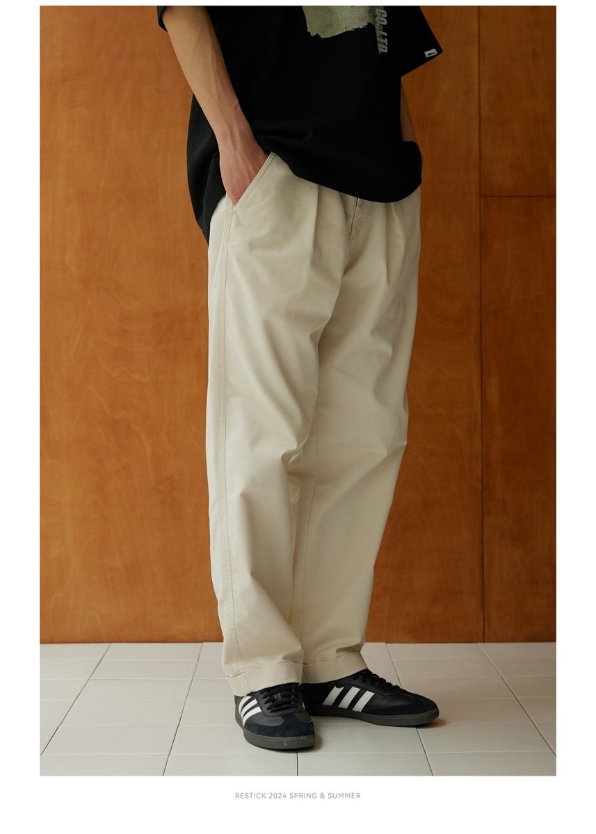【SORONA】tapered chino pants single pleat N3566 - NNine