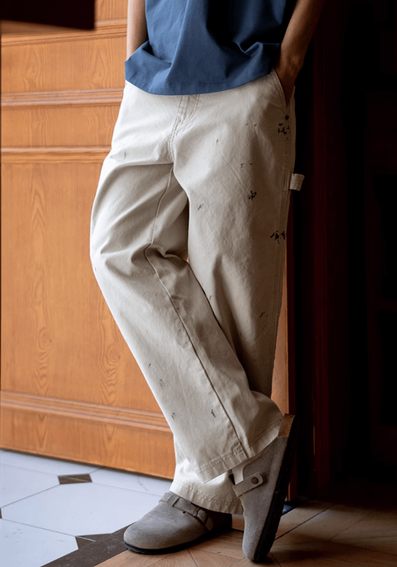 splash ink straight pants N5013 - ファッション通販 NNine(ナイン)