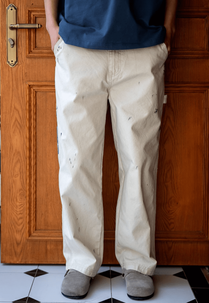 splash ink straight pants N5013 - ファッション通販 NNine(ナイン)