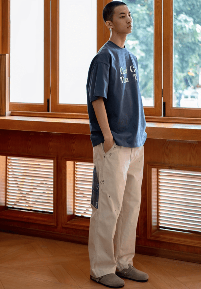 splash ink straight pants N5013 - ファッション通販 NNine(ナイン)