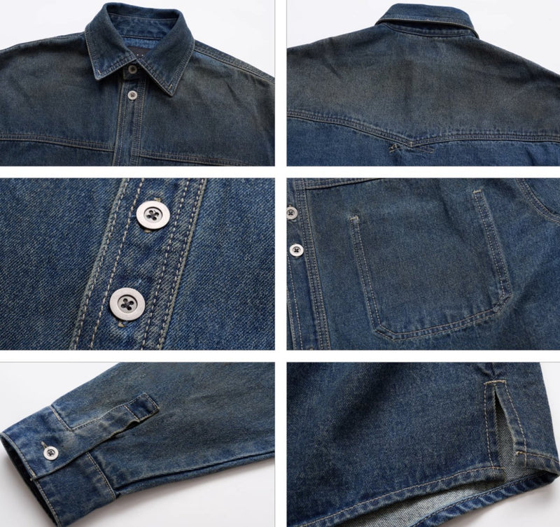 stain dyed denim shirt ステインダイデニムシャツ N4187 - NNine