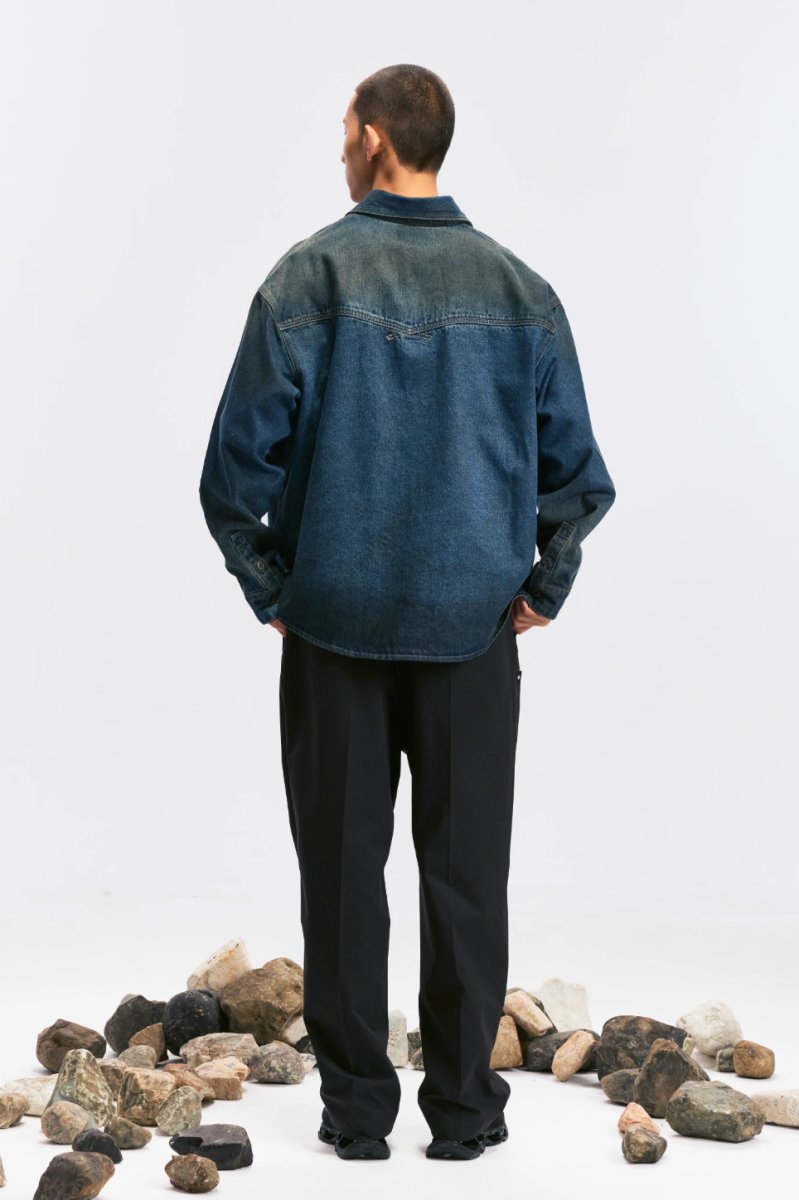 stain dyed denim shirt ステインダイデニムシャツ N4187 - NNine