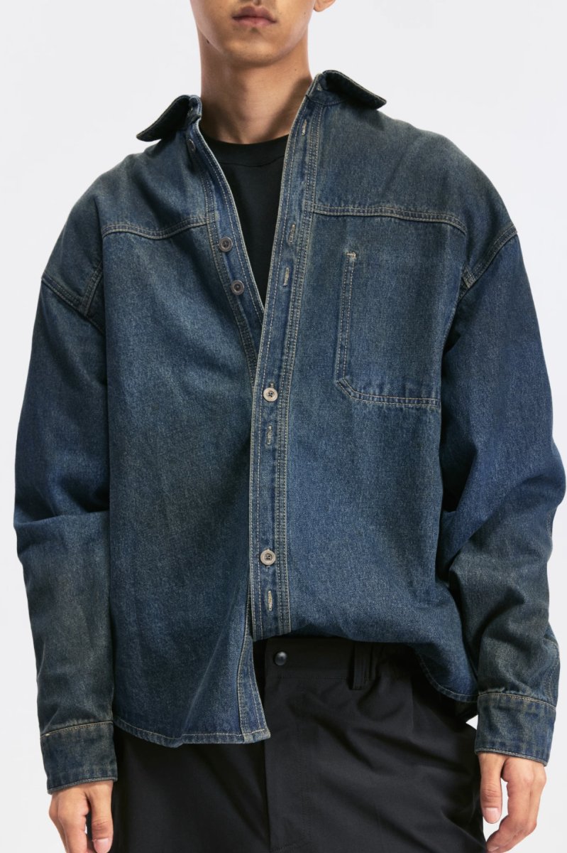 stain dyed denim shirt ステインダイデニムシャツ N4187 - NNine