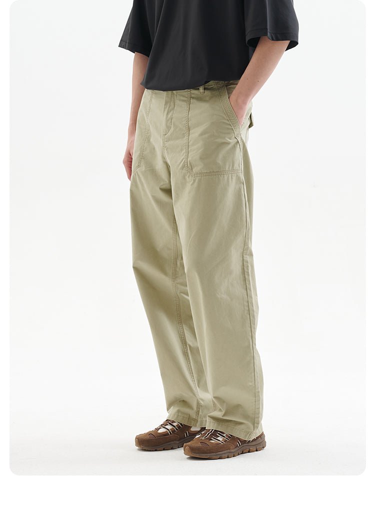 straight work pants / ウォッシュ加工パンツ N3733 - NNine