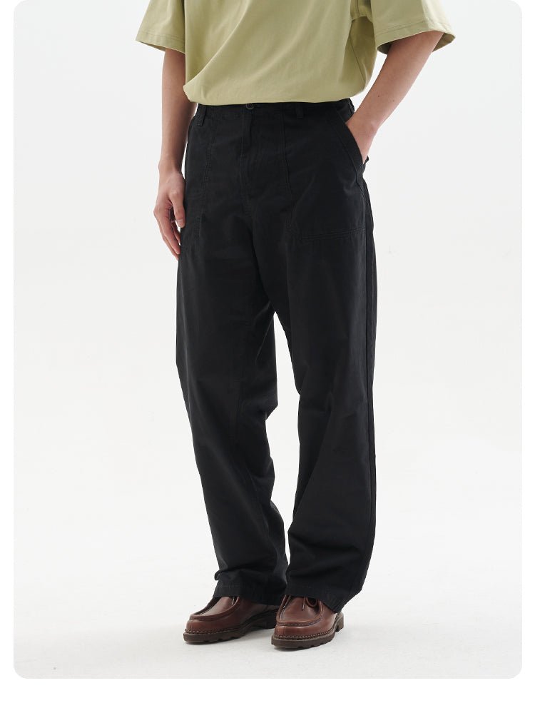 straight work pants / ウォッシュ加工パンツ N3733 - NNine