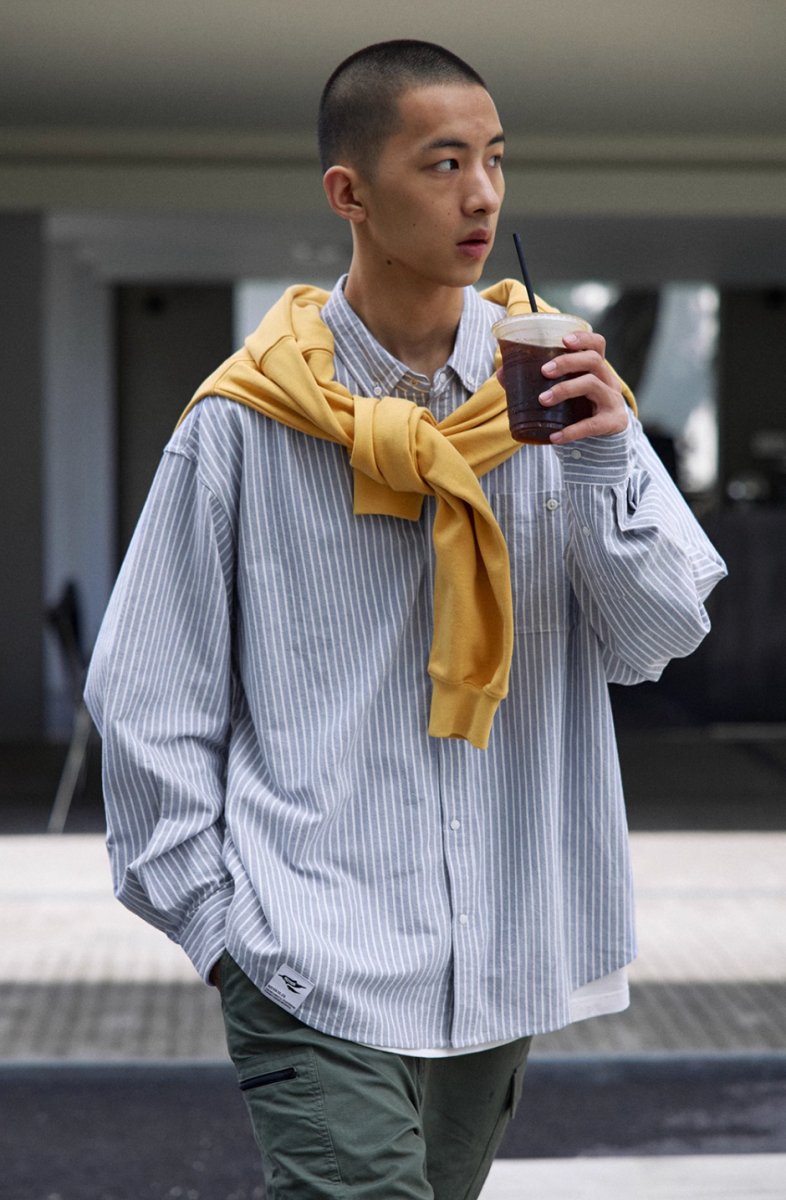 striped button down shirt / オックスフォード地ストライプシャツ N4137 - NNine