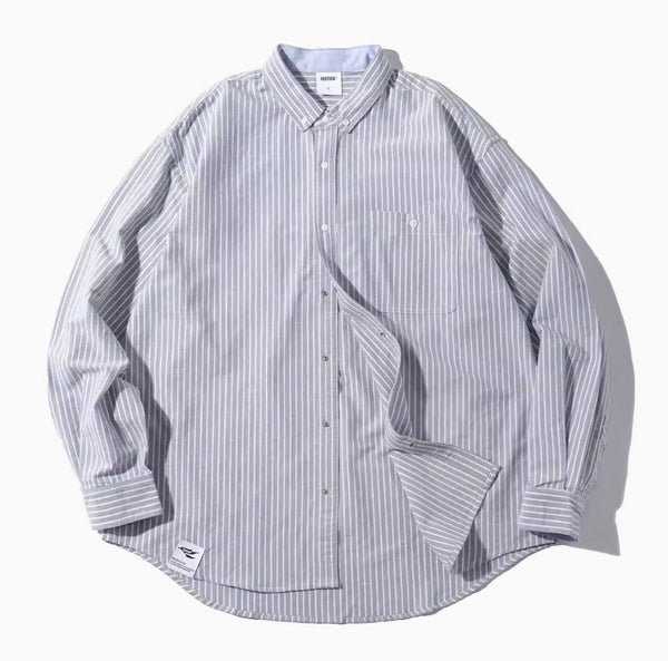 striped button down shirt / オックスフォード地ストライプシャツ N4137 - NNine