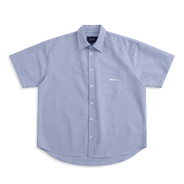 ブルーストライプ 半袖シャツ ウェルトポケット リラックス / Striped SS Shirt N5475 - メンズファッション通販 NNine(ナイン)