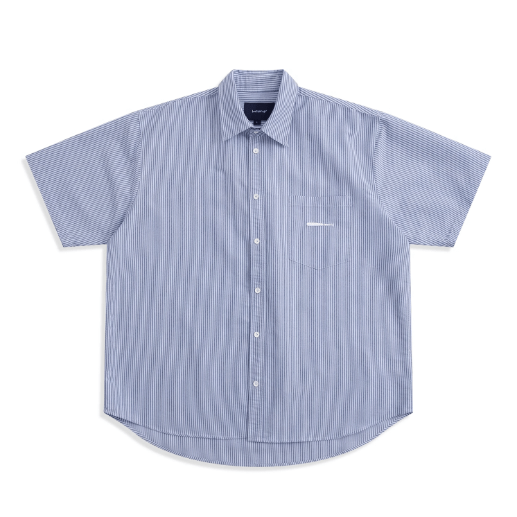 ブルーストライプ 半袖シャツ ウェルトポケット リラックス / Striped SS Shirt N5475 - メンズファッション通販 NNine(ナイン)