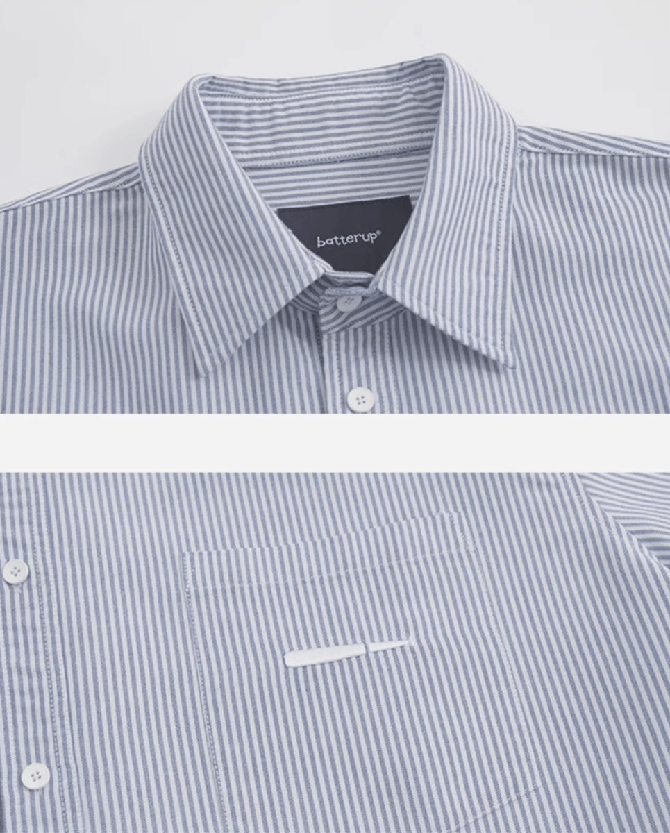 ブルーストライプ 半袖シャツ ウェルトポケット リラックス / Striped SS Shirt N5475 - メンズファッション通販 NNine(ナイン)